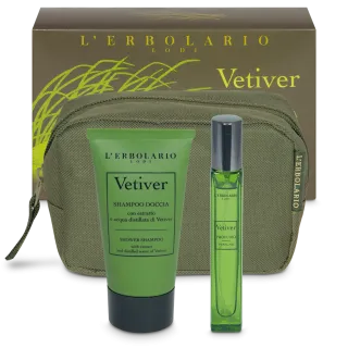 Vetiver Pánska Kozmetická taštička Sprchovací šampón a Parfum